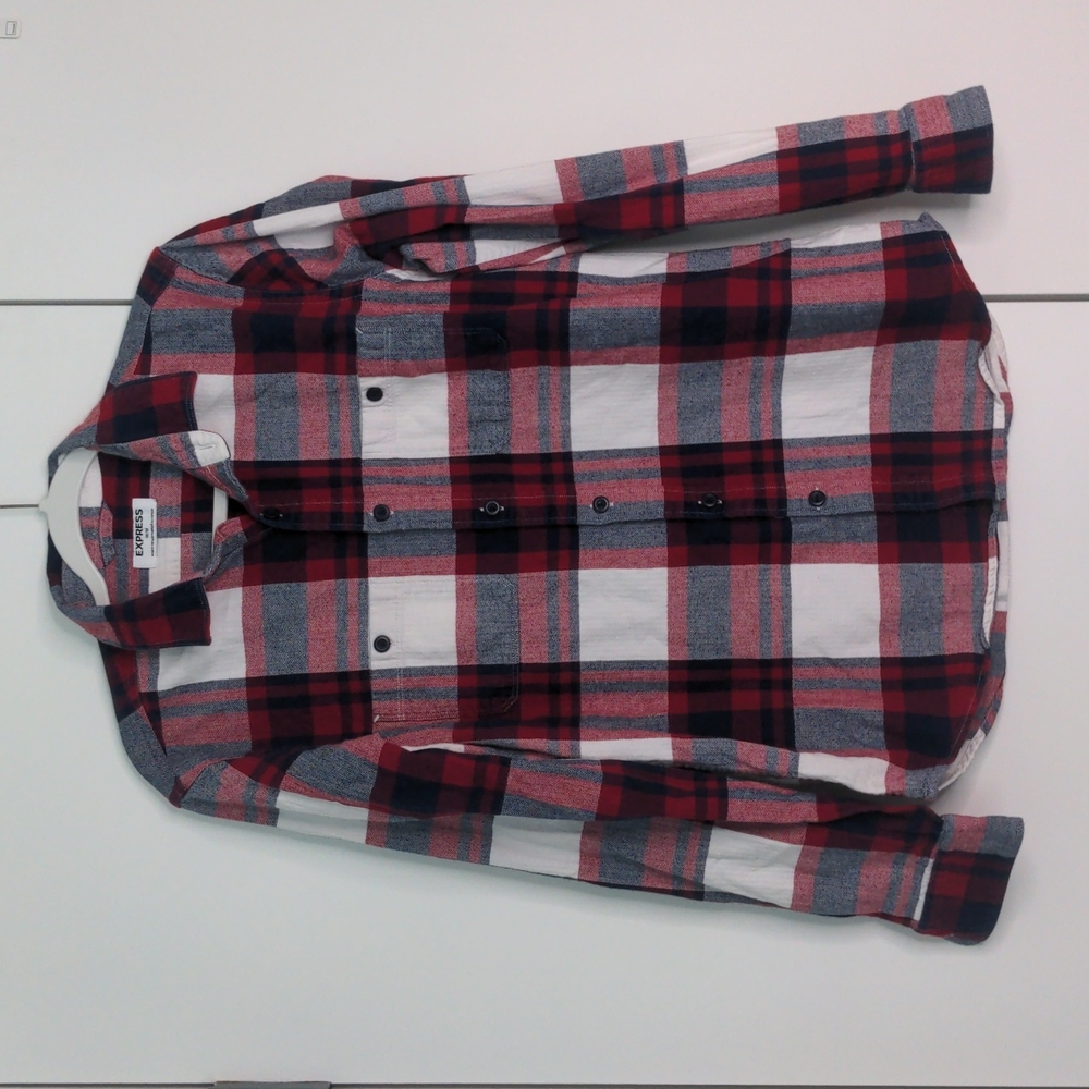 Express Men's Plaid Flannel Shirt M